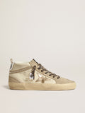 Mid Star with metallic leather star, and flash with crystals| Golden Goose
