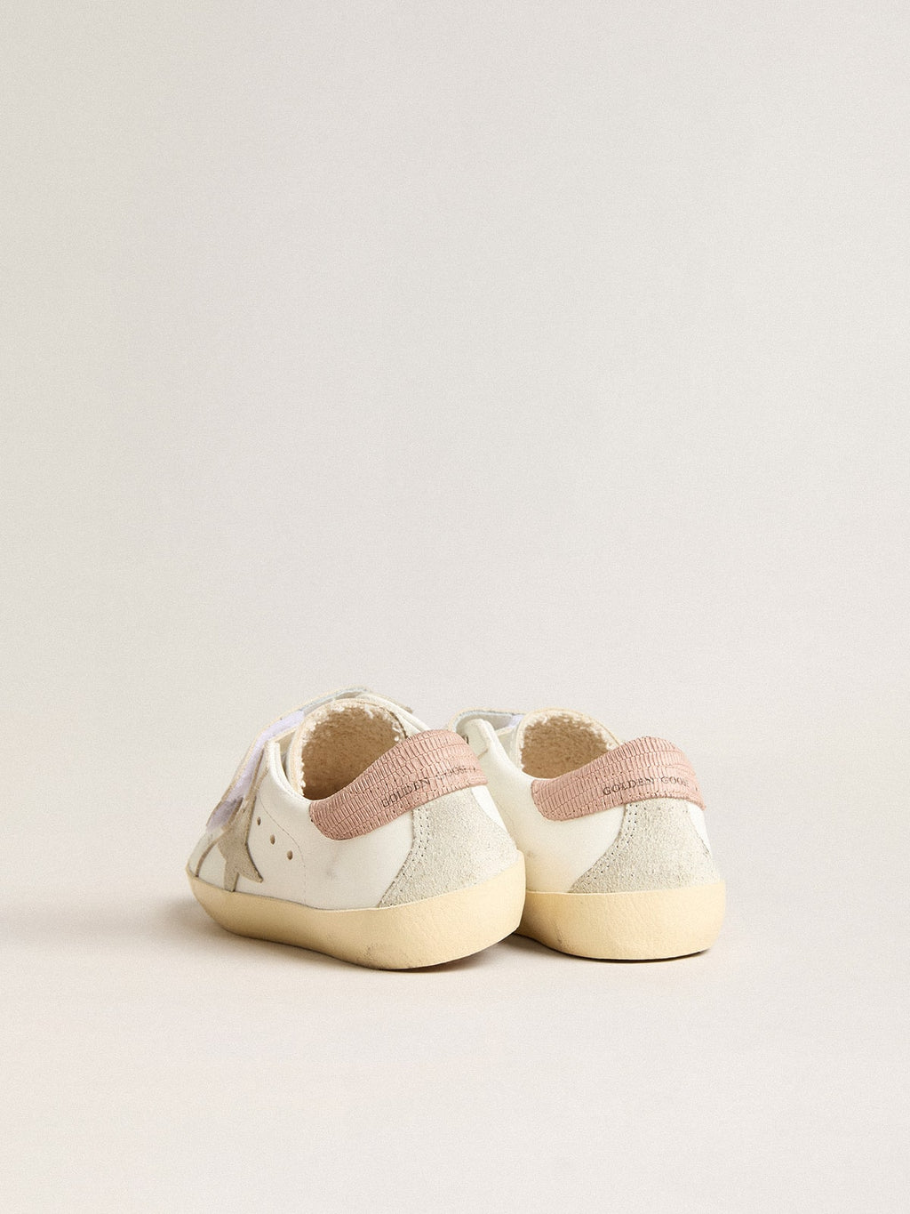 Young Old School in leather with gray suede star and old rose heel tab| Golden Goose