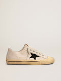 Women's V-Star LTD with black suede star and embroidered lettering| Golden Goose