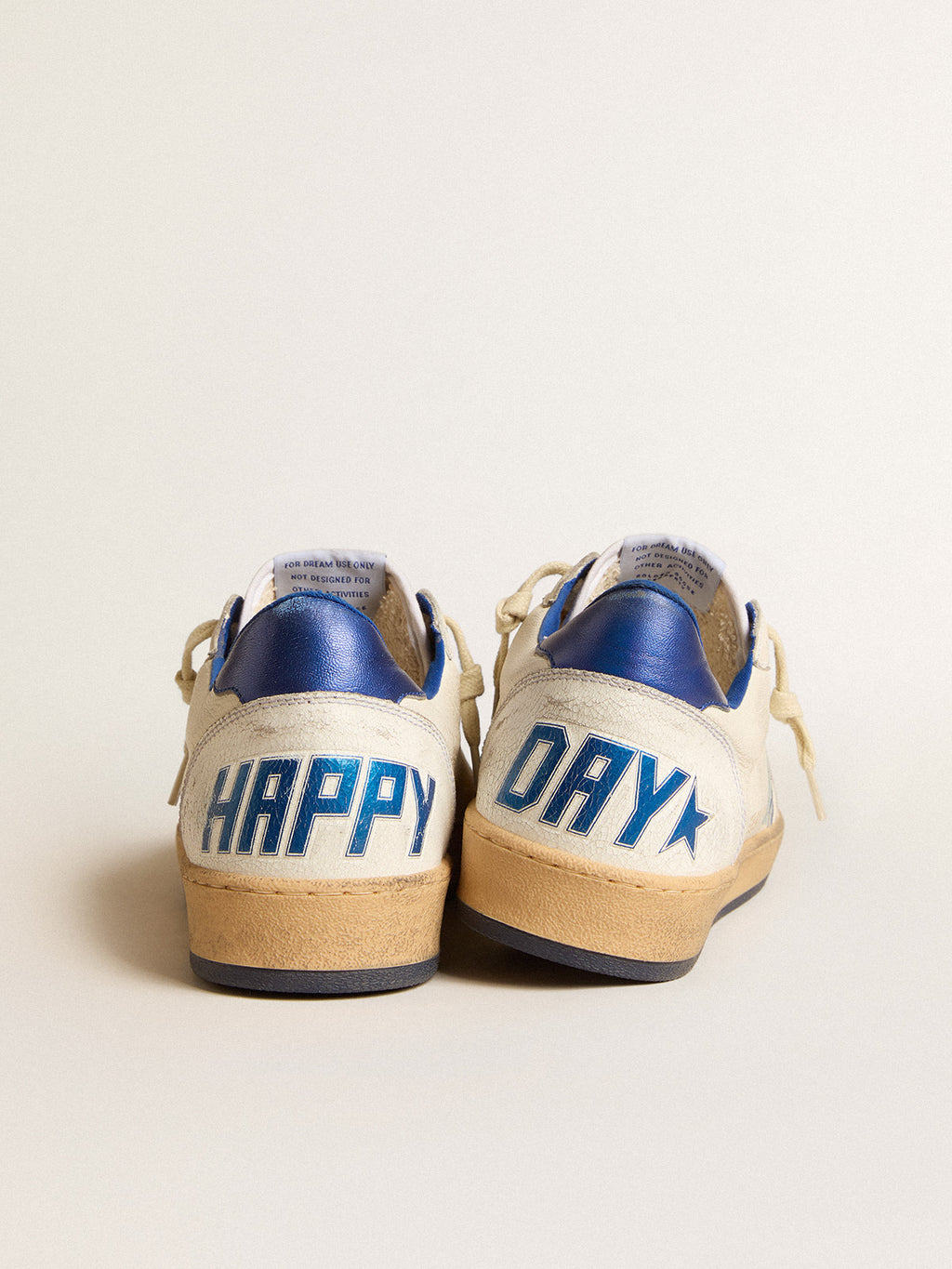 Ball Star Wishes in white nappa leather with a bright blue star and heel tab| Golden Goose