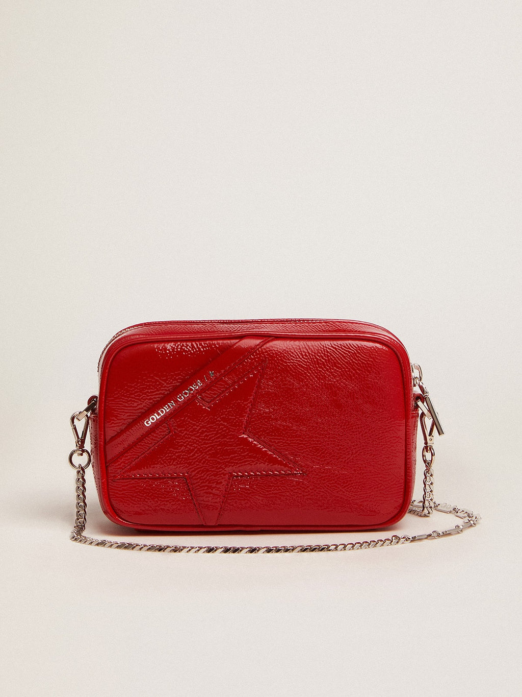 Women's Mini Star Bag in red painted leather with tone-on-tone star| Golden Goose