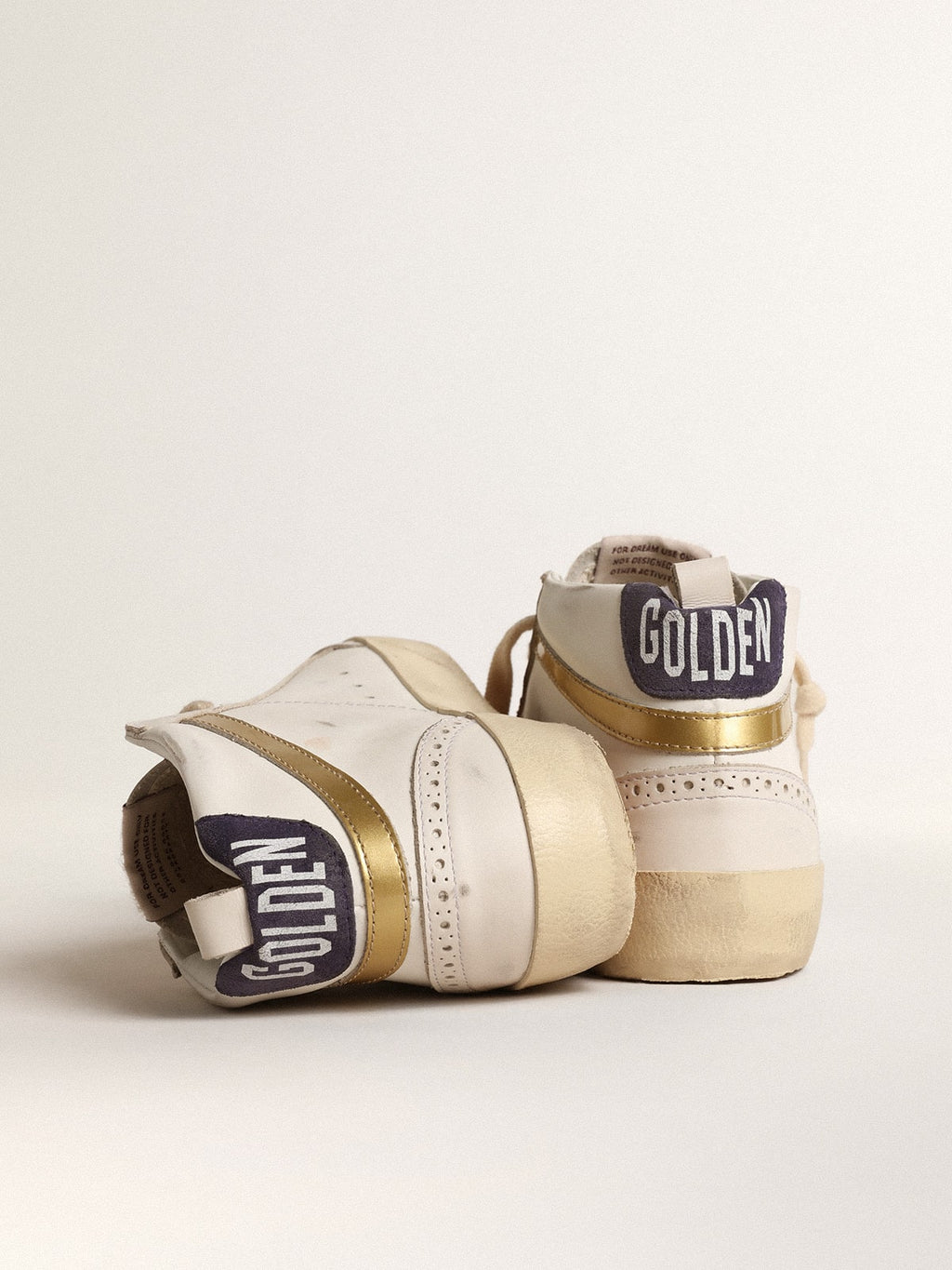 Mid Star with pink suede star and gold metallic leather flash| Golden Goose