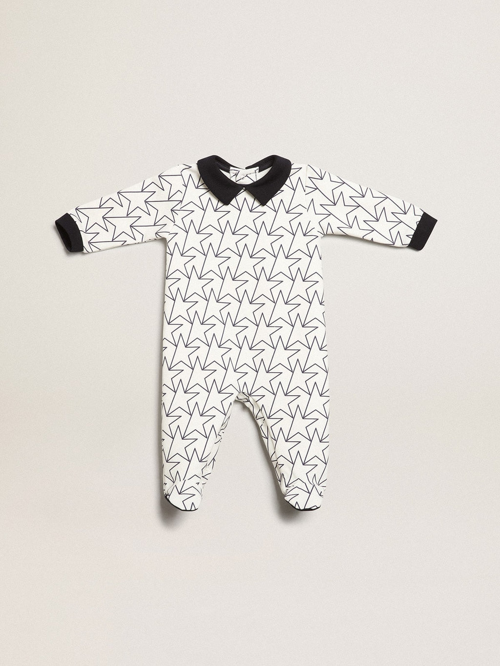 Baby gift set in white with navy blue trim and star| Golden Goose