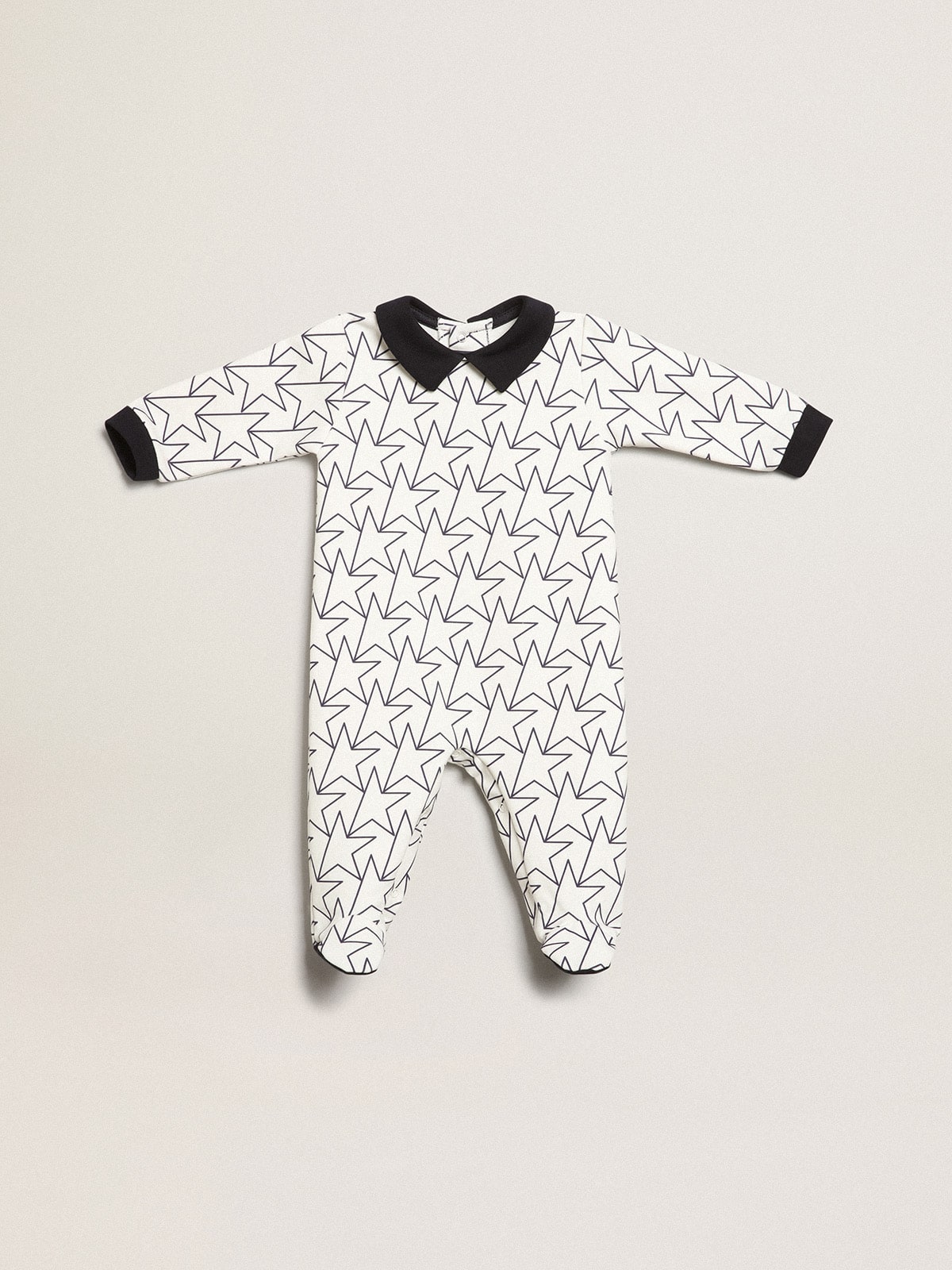 Baby gift set in white with navy blue trim and star| Golden Goose