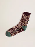 Animal-print socks with a blackberry base and military-green details| Golden Goose