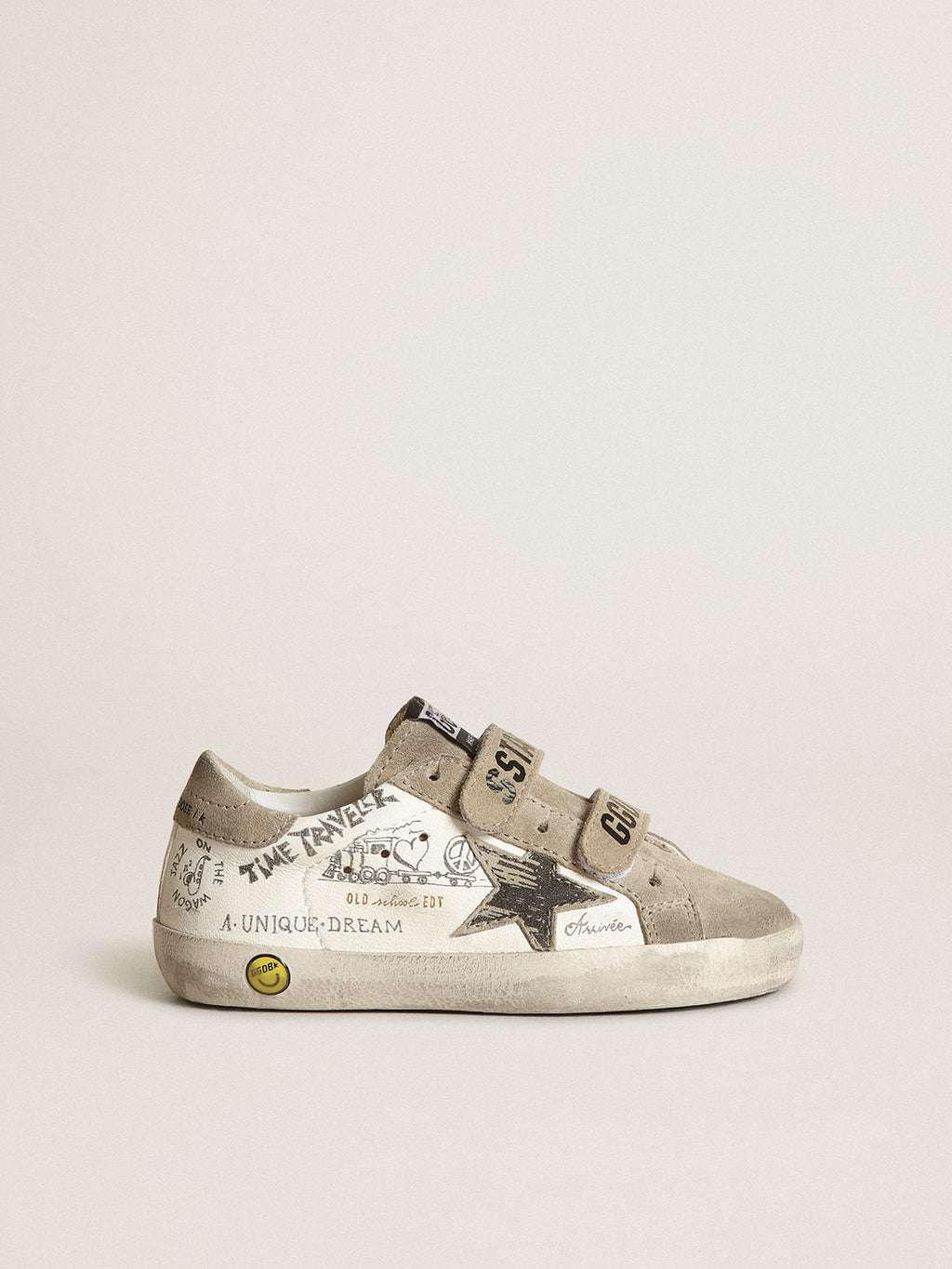 Young Old School in white nappa with dove gray inserts| Golden Goose