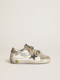 Young Old School in white nappa with dove gray inserts| Golden Goose