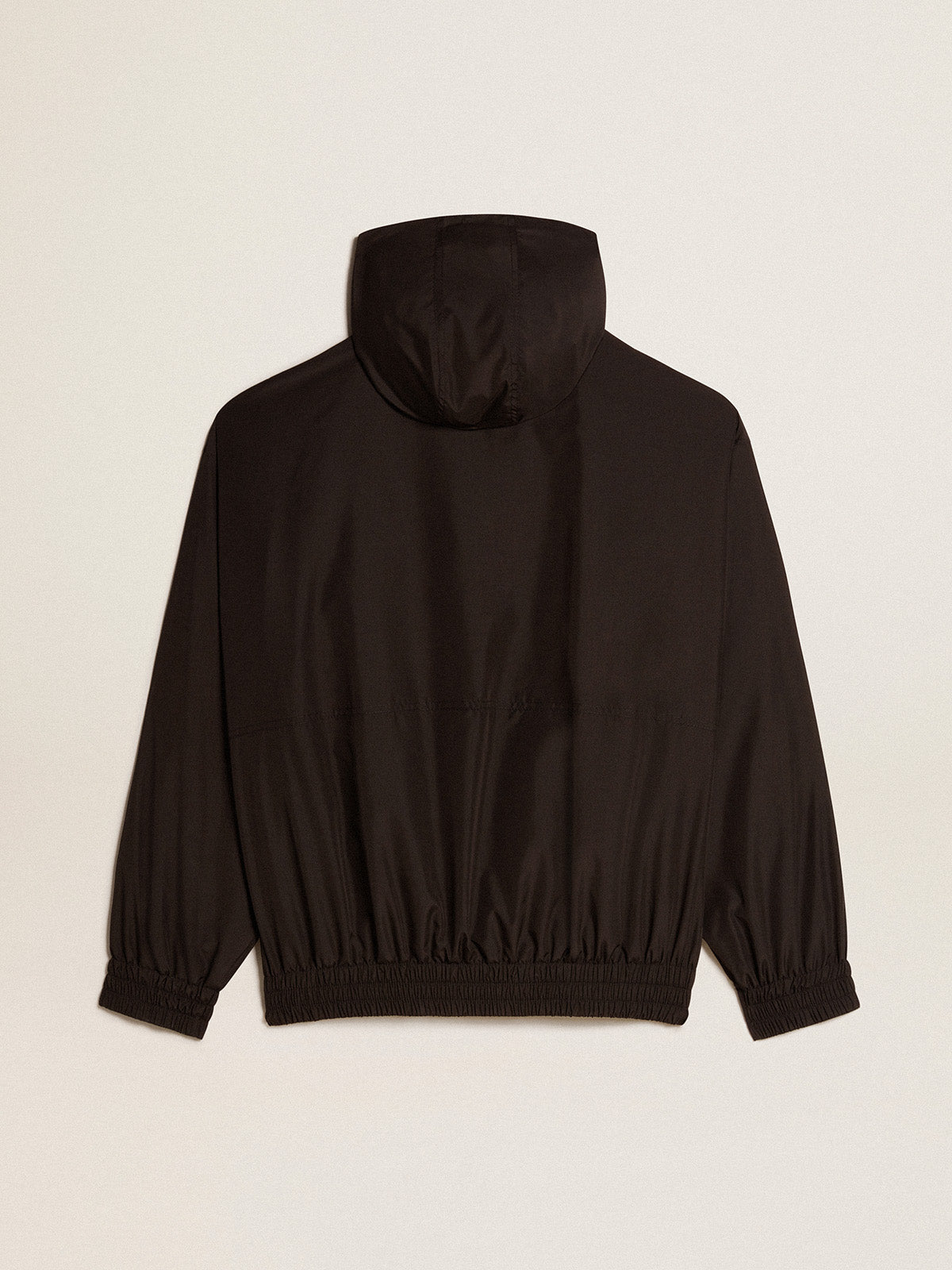 Black windbreaker with hood| Golden Goose