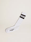 Cotton socks with distressed finishes, knee-high effect| Golden Goose