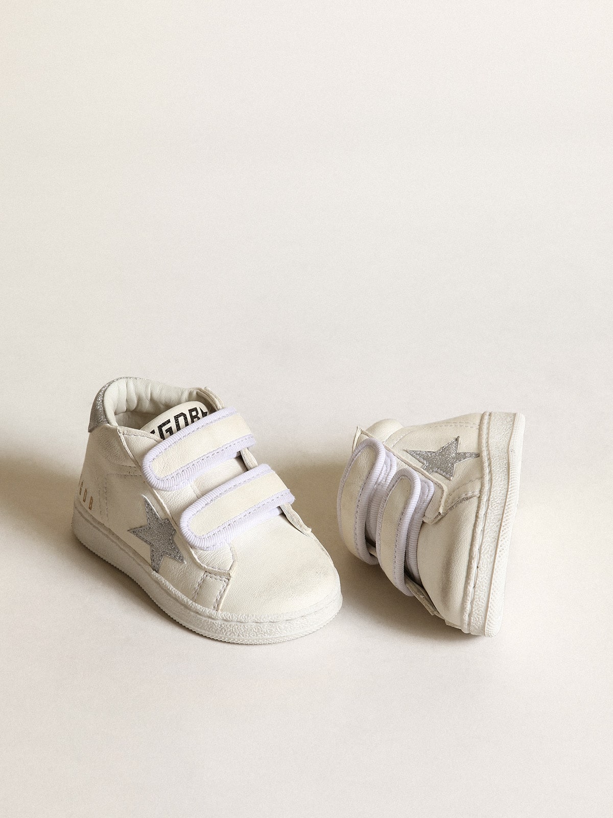June in nappa leather with silver glitter star and heel tab| Golden Goose