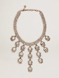 Women's necklace in antique gold color with drop crystals| Golden Goose