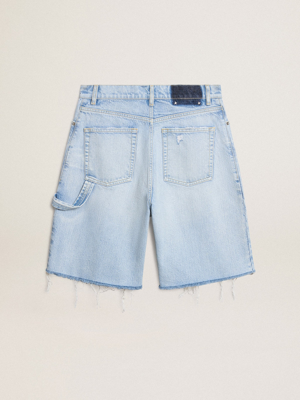 Women's Bermuda shorts in lived-in effect denim| Golden Goose