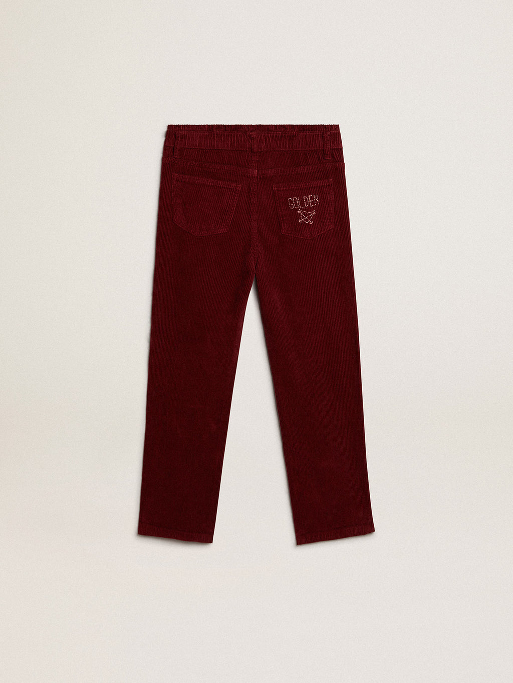 Burgundy cotton wide-leg pants| Golden Goose