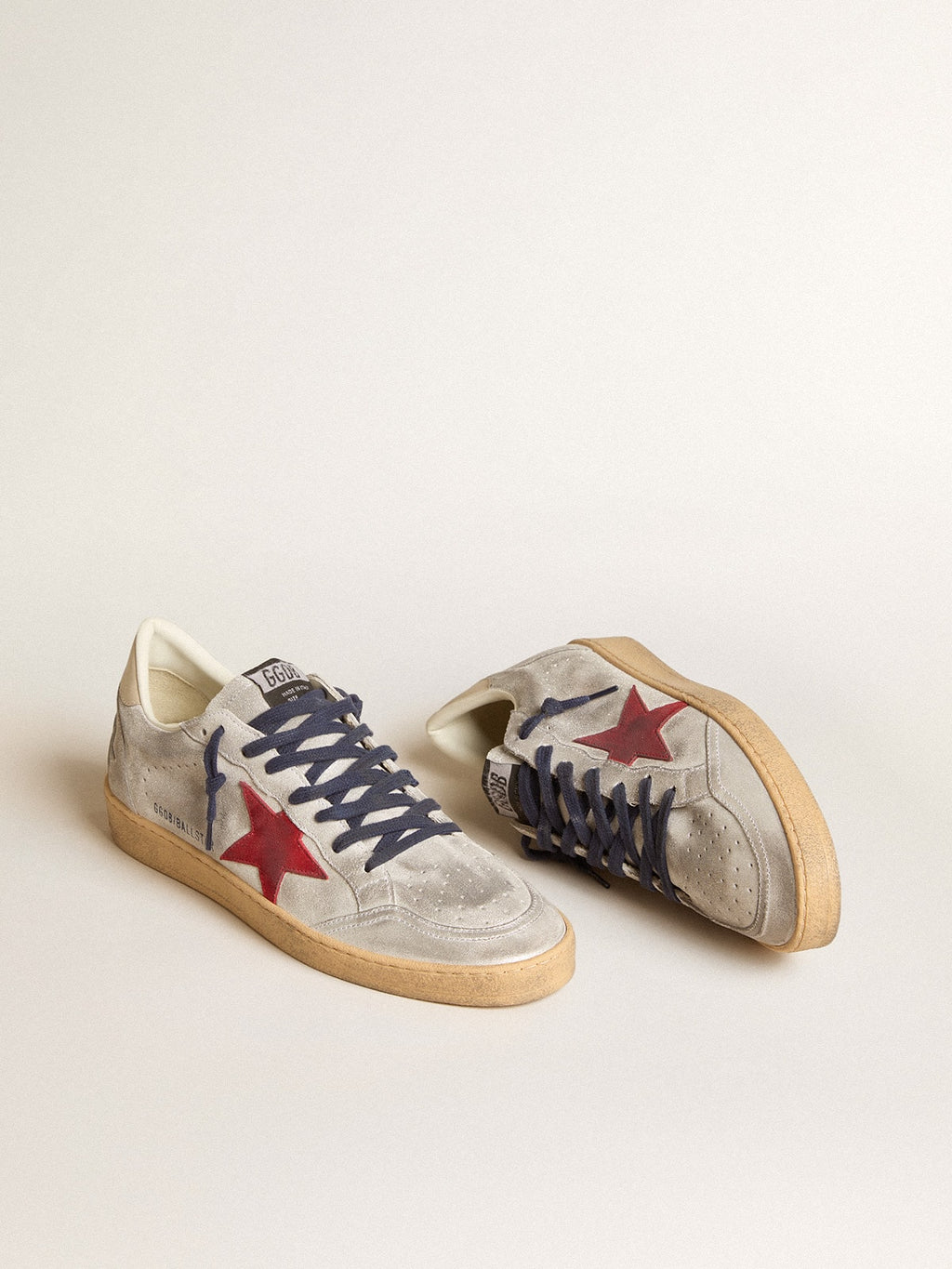 Ball Star in metallic suede with suede star and leather heel tab| Golden Goose