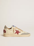 Ball Star LTD in nappa with leather star and silver suede heel tab| Golden Goose