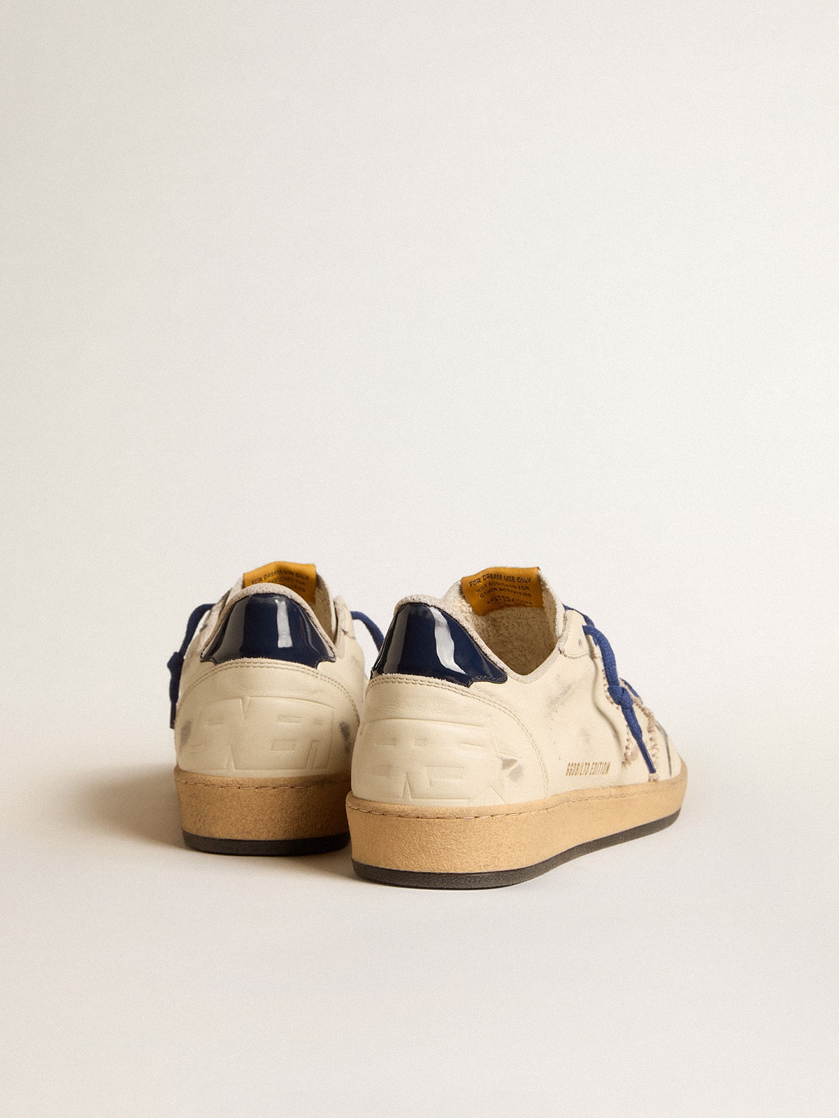 Ball Star LTD with embroidered star and blue patent leather heel tab| Golden Goose