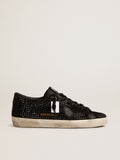 Super-Star in black suede with Swarovski crystals and black suede star| Golden Goose