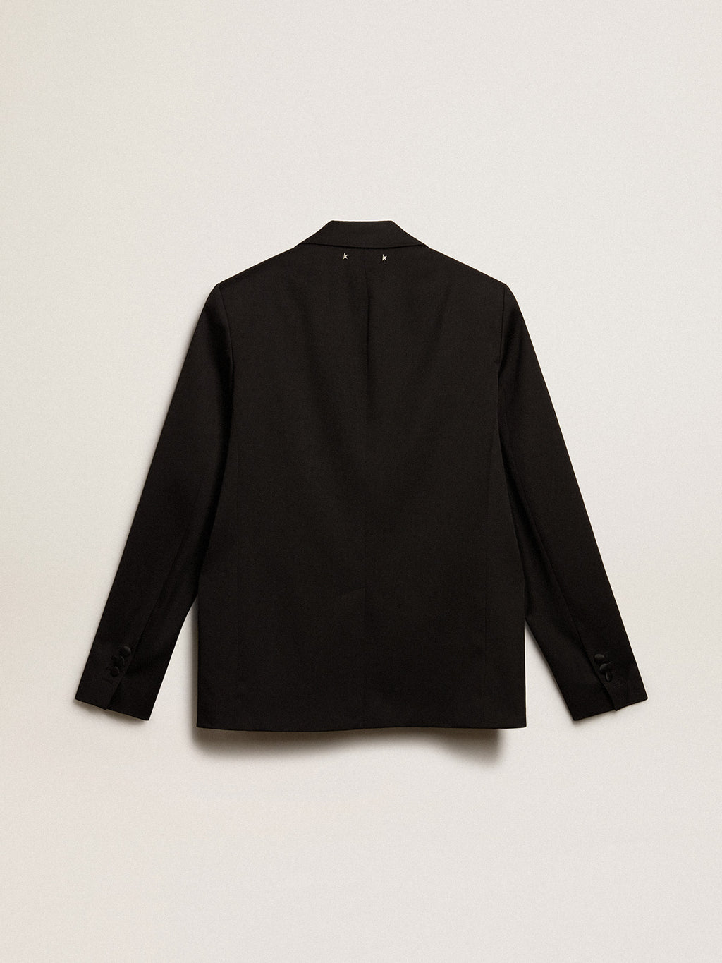 Men's tuxedo jacket in black wool gabardine| Golden Goose