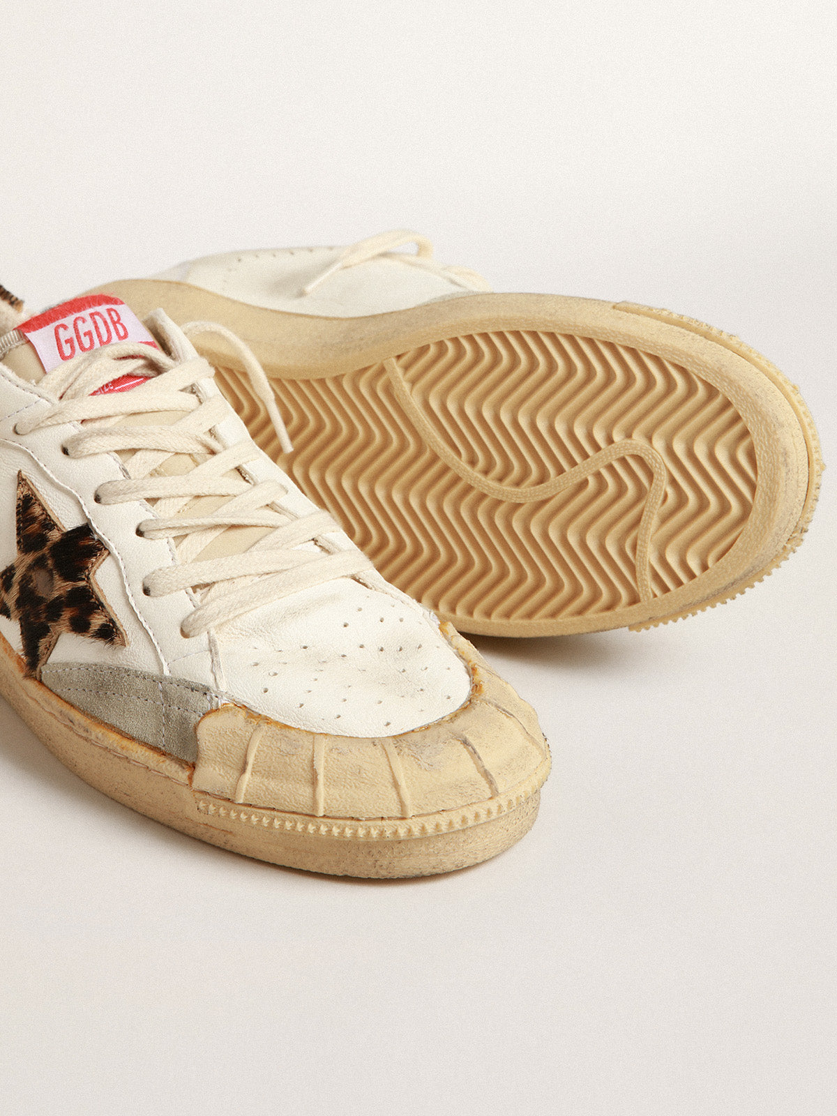 Ball Star in nappa with leopard-print pony skin star and heel tab| Golden Goose
