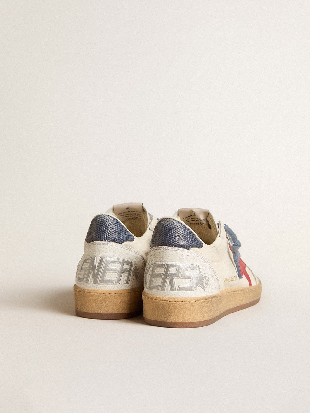 Ball Star LTD with red star and lizard-print leather heel tab| Golden Goose