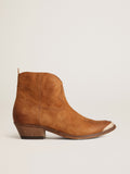 Young ankle boots in cognac-colored suede| Golden Goose