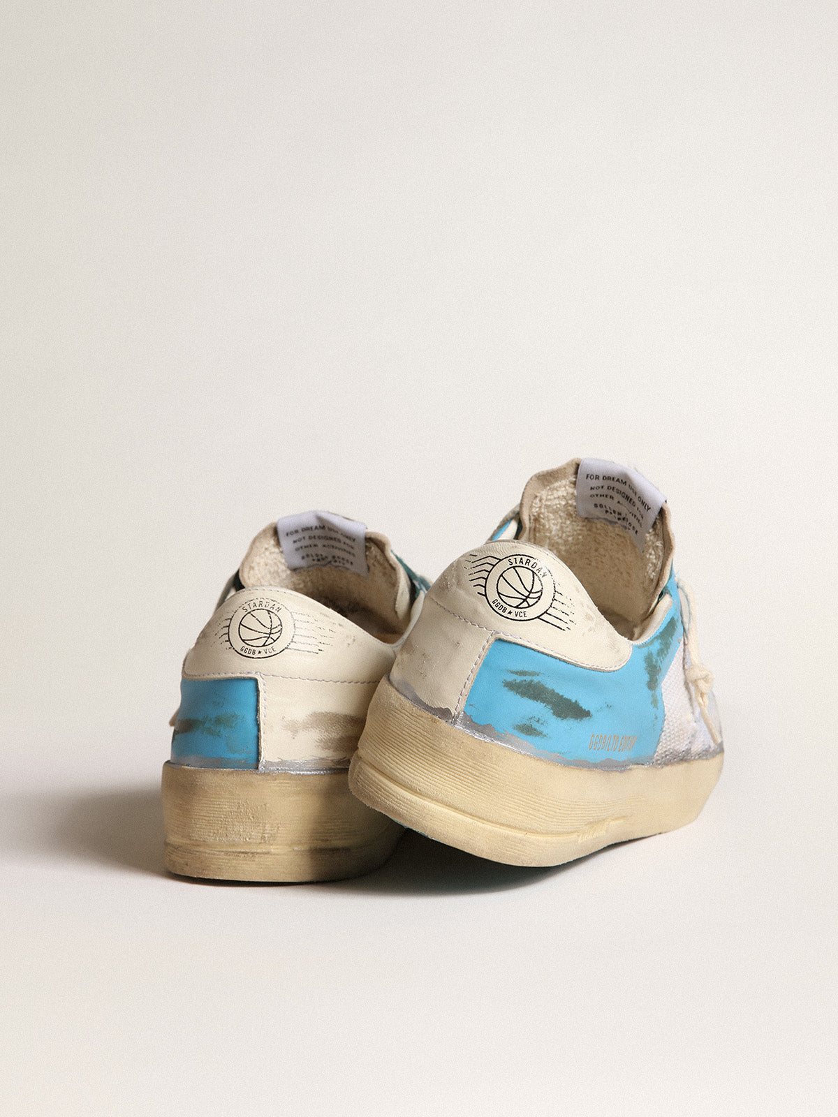 Men's Stardan LAB in light blue nappa leather and white mesh| Golden Goose