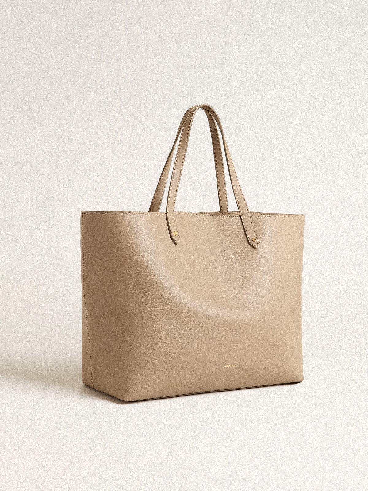 Dove-gray Pasadena Bag in smooth leather with gold logo| Golden Goose