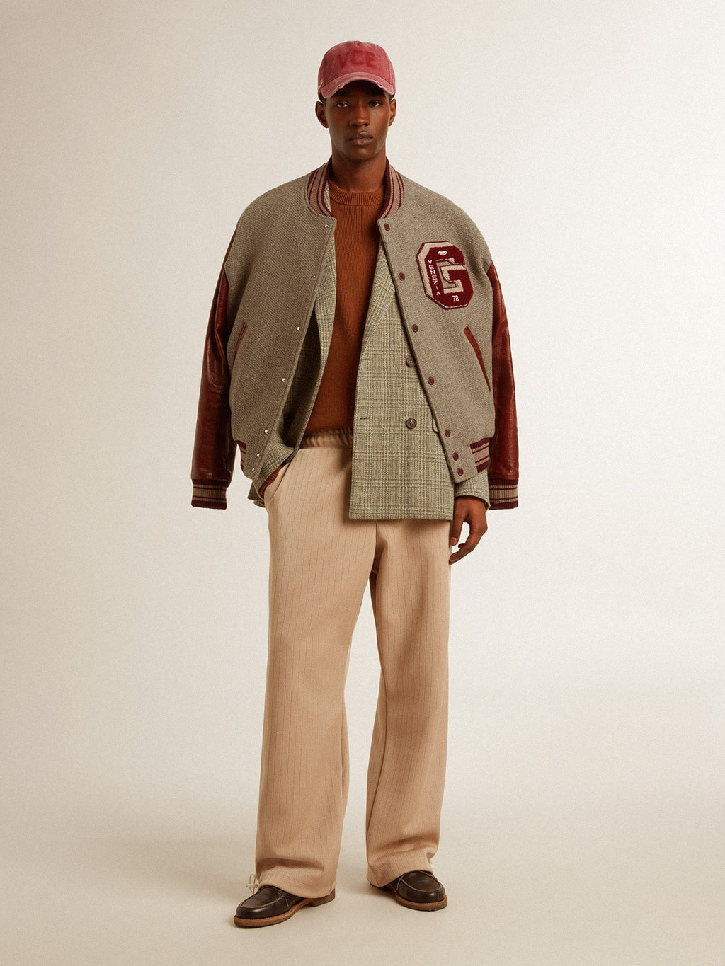 Men's double-breasted blazer in Shetland wool| Golden Goose