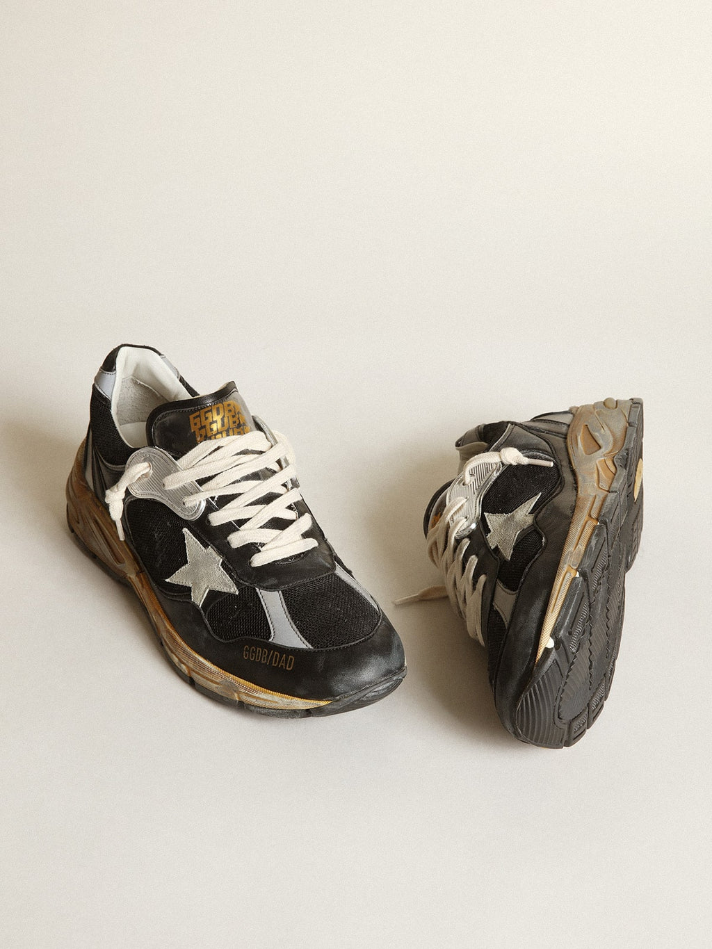 Men's Dad-Star in black mesh and nappa with ice-colored star| Golden Goose