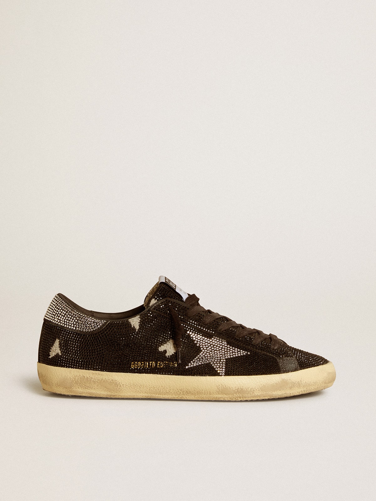 Men's Super-Star in suede and Swarovski crystals with silver star| Golden Goose