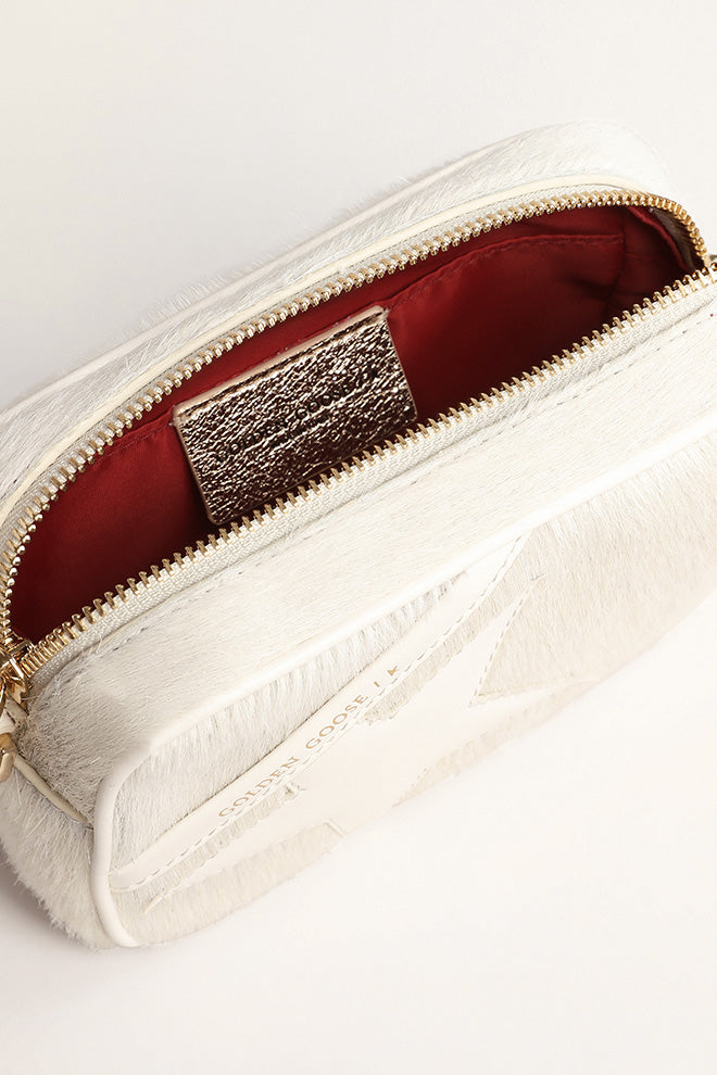Mini Star Bag in heritage white leather with tone-on-tone star| Golden Goose