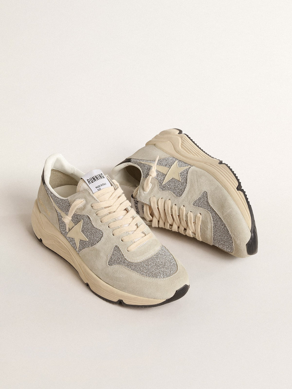 Running Sole embellished with Swarovski crystals and ivory star| Golden Goose