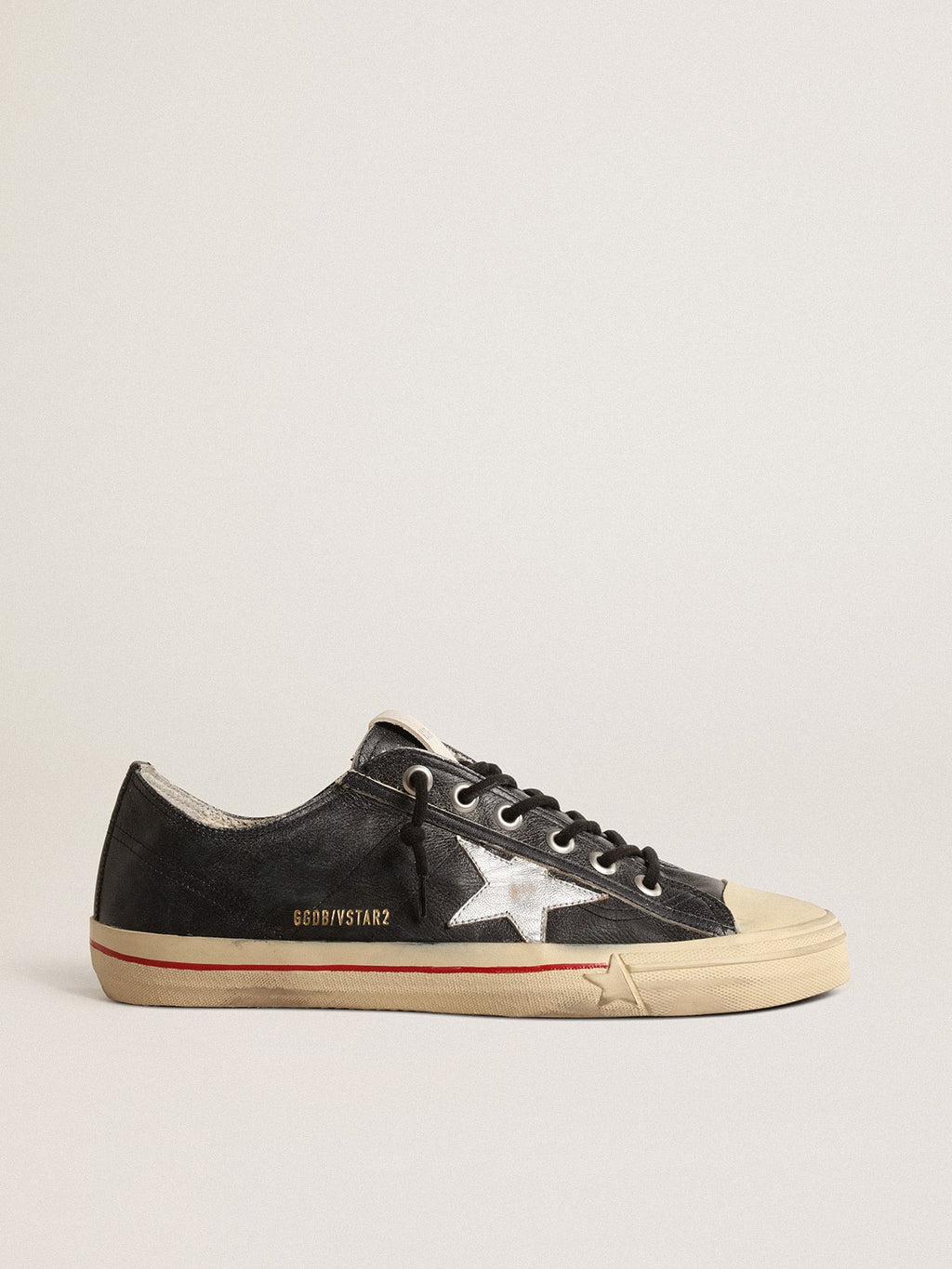 V-Star LTD in blue leather with silver metallic leather star| Golden Goose