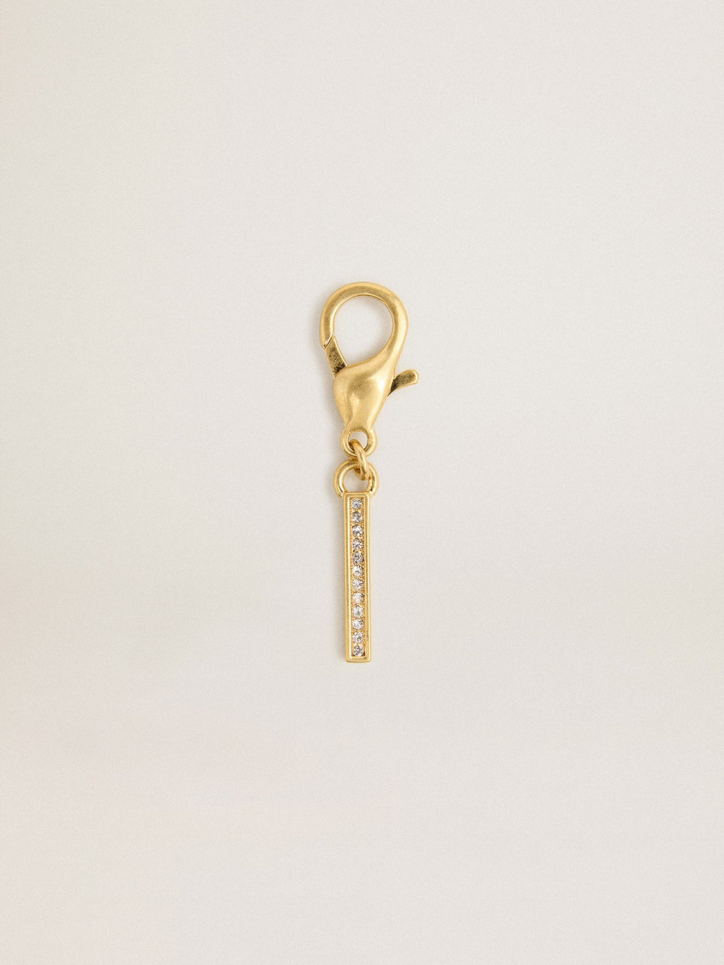 Letter I charm in gold-colored brass with crystals| Golden Goose