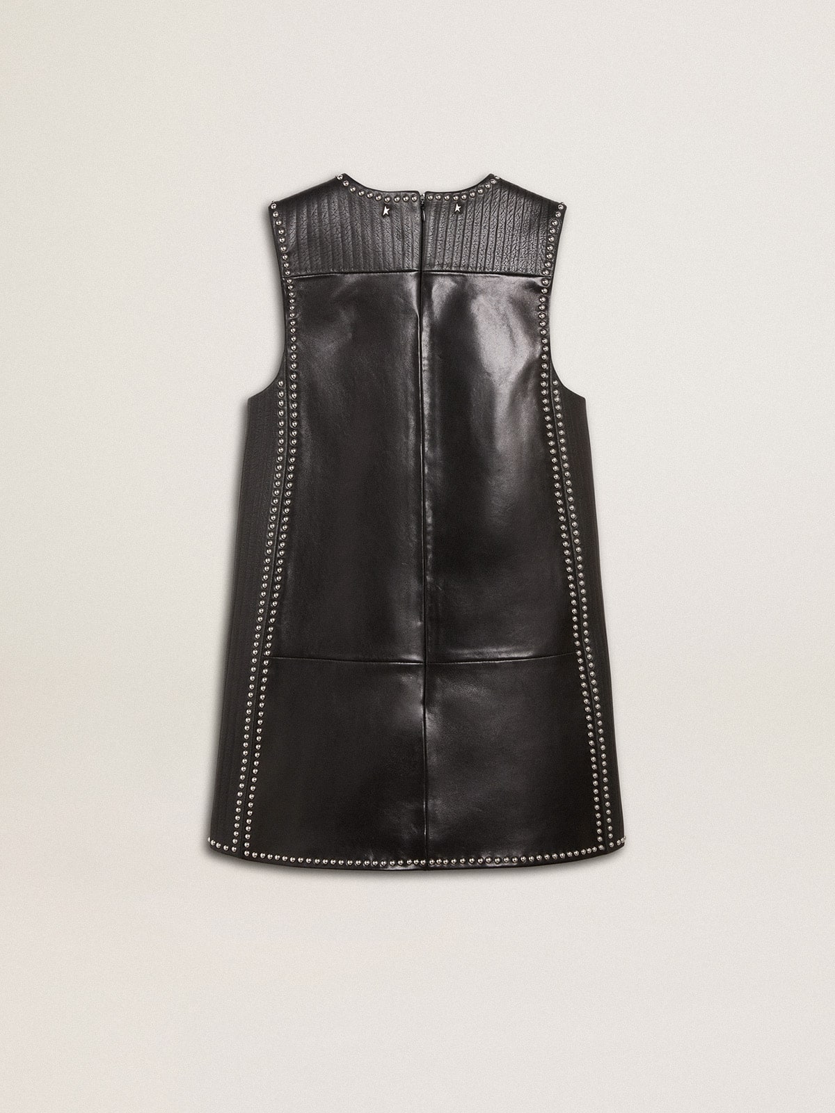 Women's black nappa leather dress with studs| Golden Goose