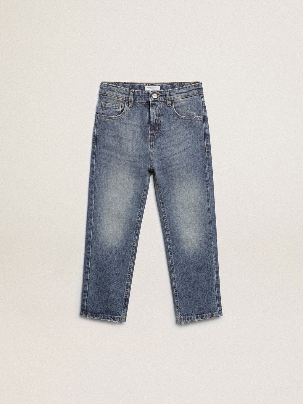 Boys' stretch jeans in blue denim| Golden Goose