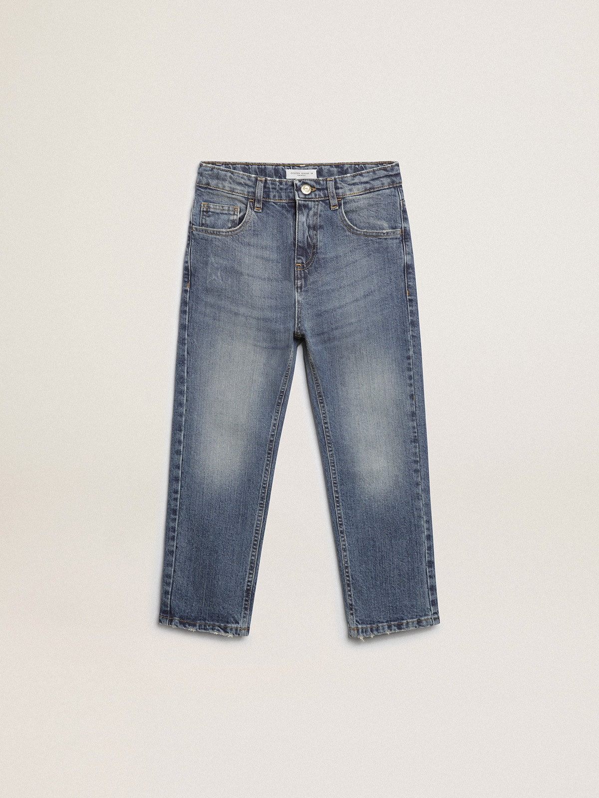 Boys' stretch jeans in blue denim| Golden Goose