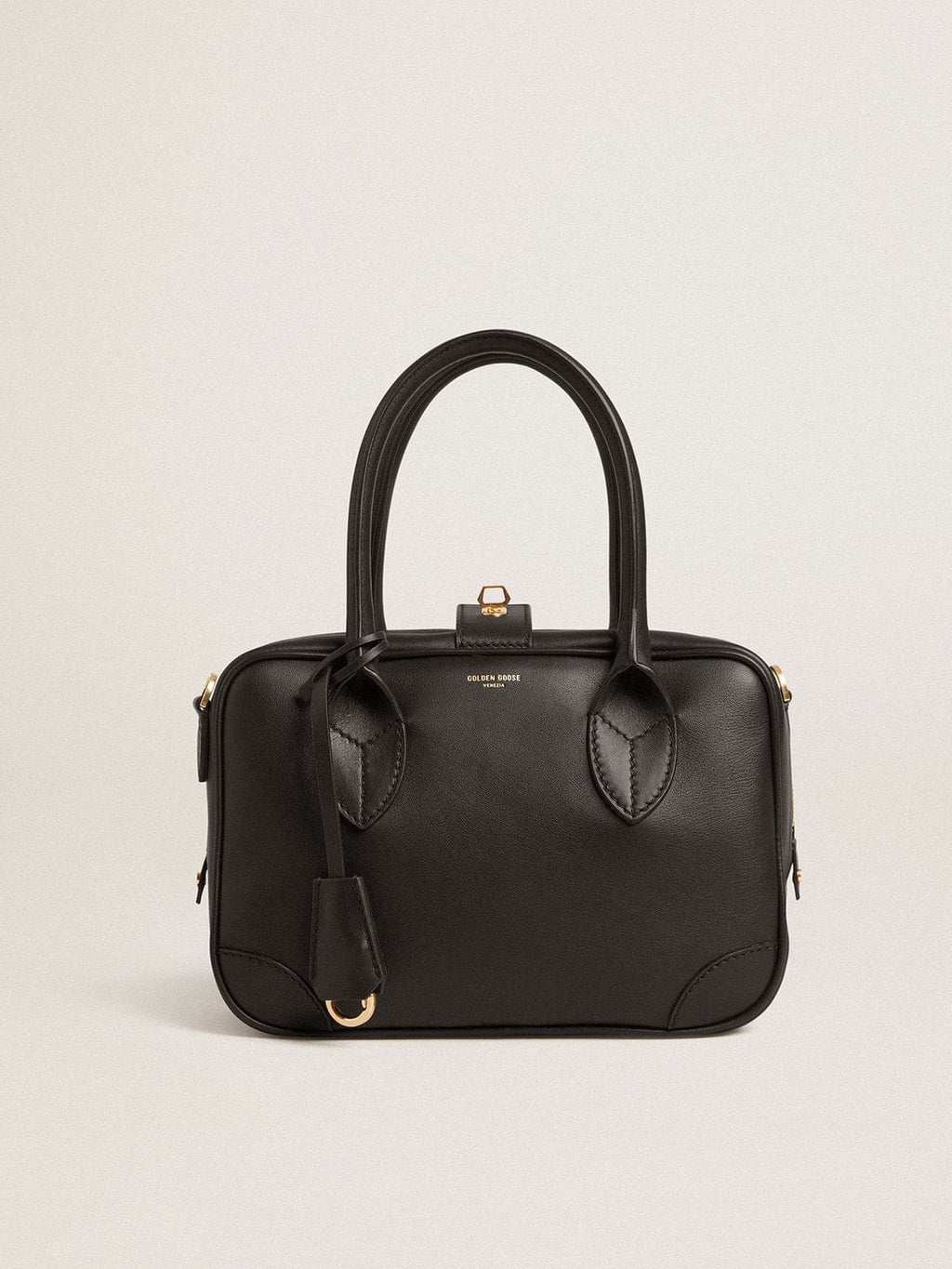 Vita Bag in smooth black leather with gold details| Golden Goose
