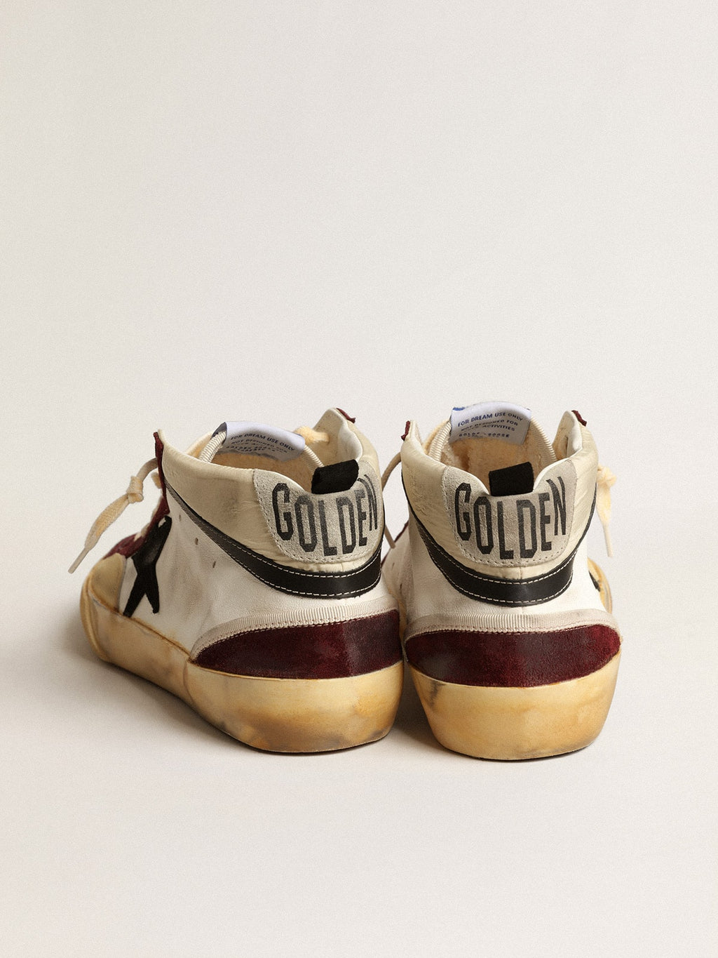 Mid Star in nappa with black suede star and wine-red inserts| Golden Goose
