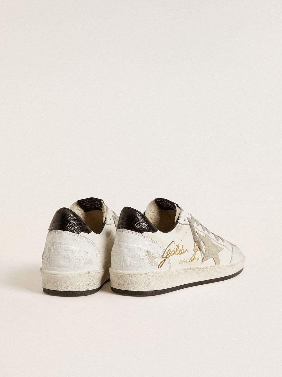 Men's Ball Star LTD with suede star and textured leather heel tab| Golden Goose