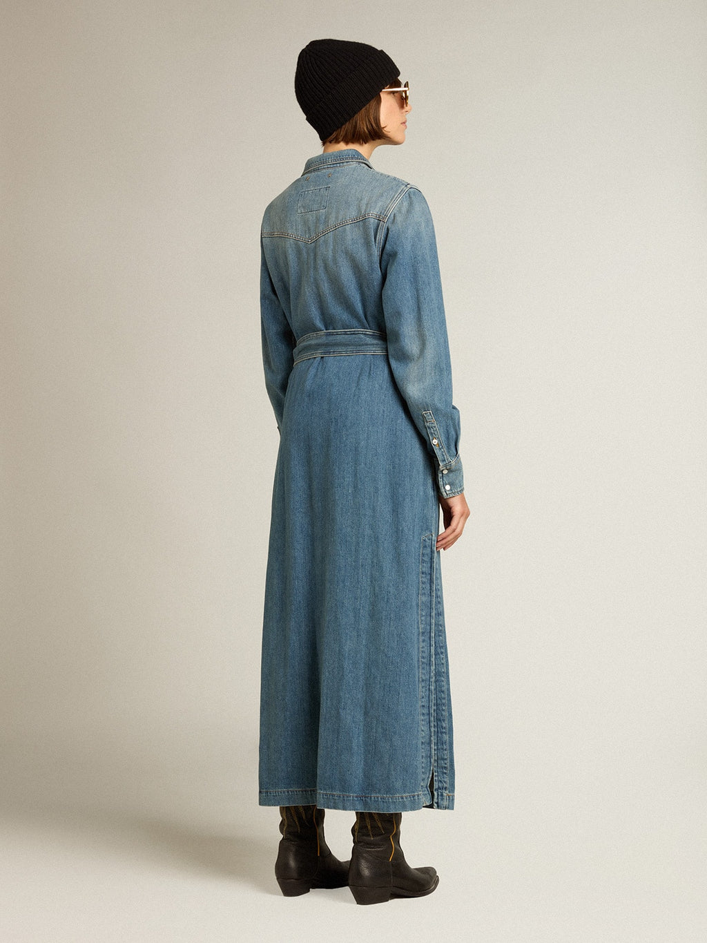 Women's denim shirt dress| Golden Goose