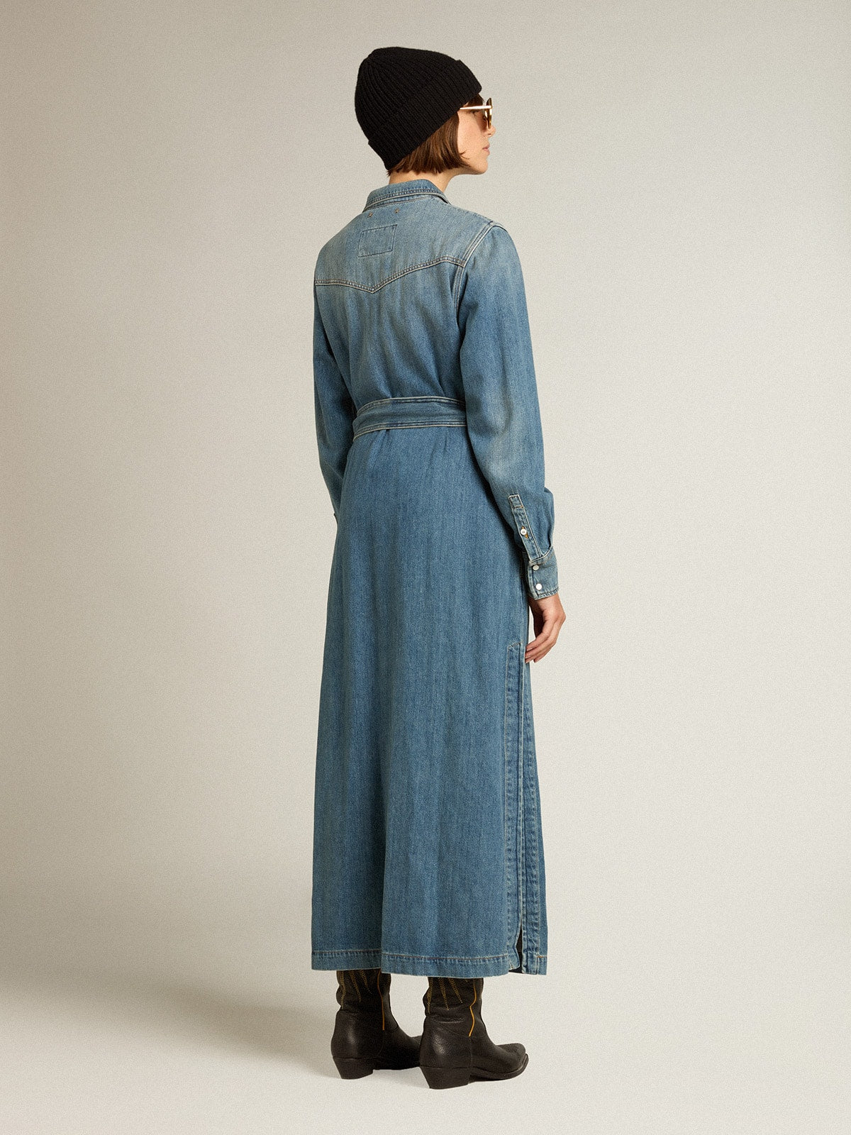 Women's denim shirt dress| Golden Goose
