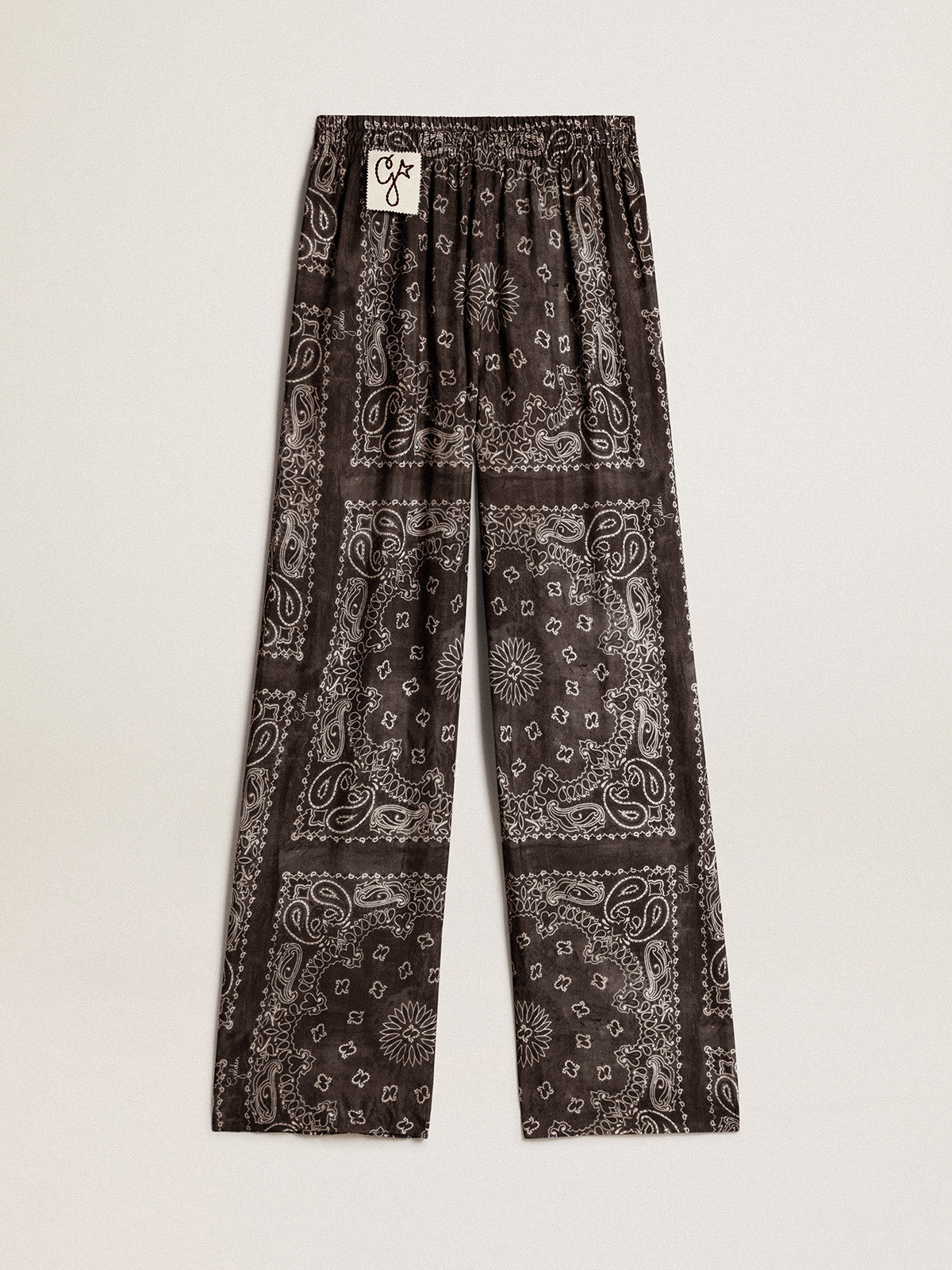 Anthracite-gray joggers with paisley print| Golden Goose