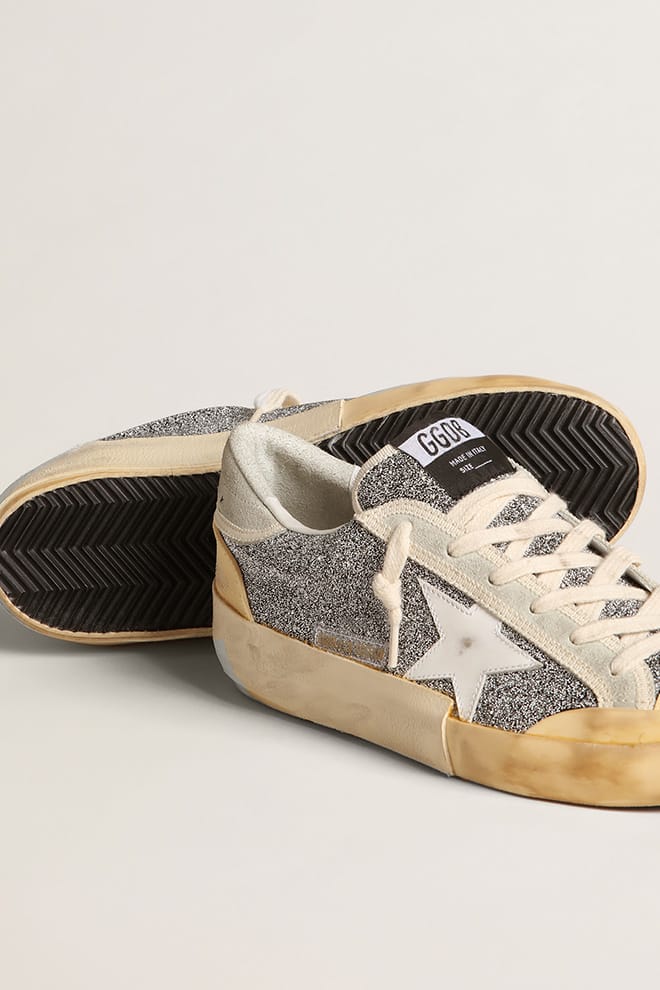 Women's Super-Star LAB with white star and Swarovski glitter upper| Golden Goose
