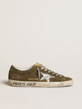 Super-Star LTD in suede with metallic leather star and leather heel tab| Golden Goose