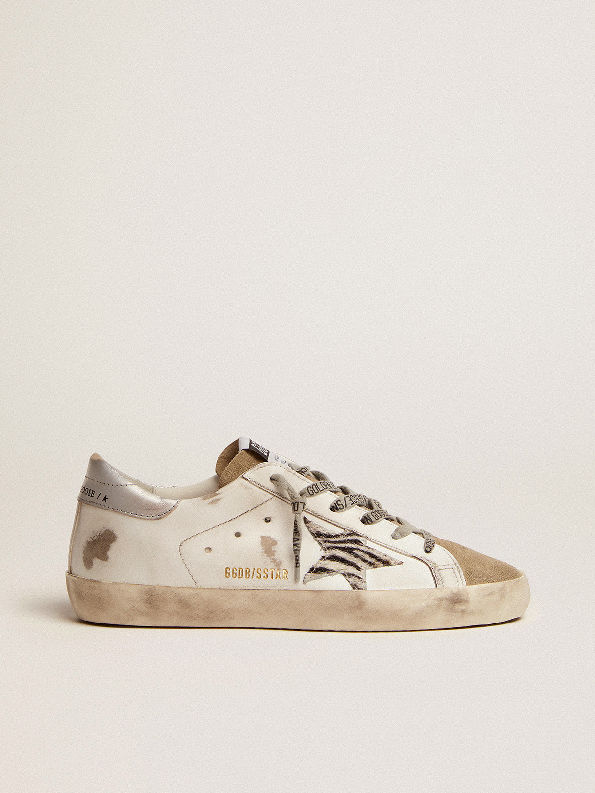 Women's Super-Star with zebra print pony skin star| Golden Goose