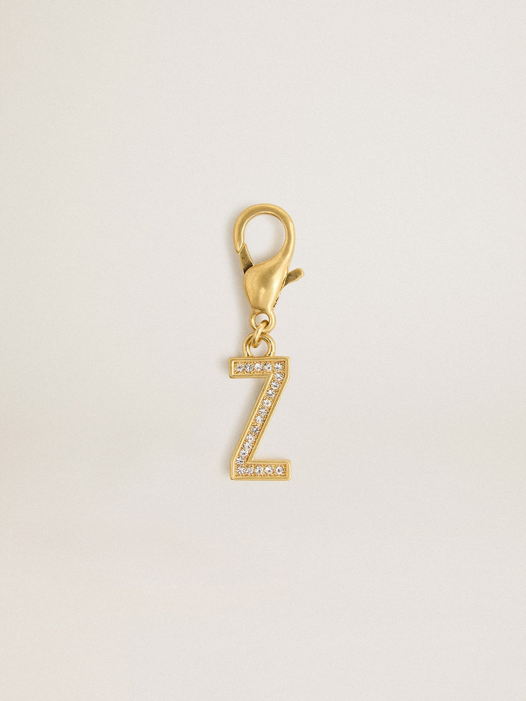 Letter Z charm in gold-colored brass with crystals| Golden Goose