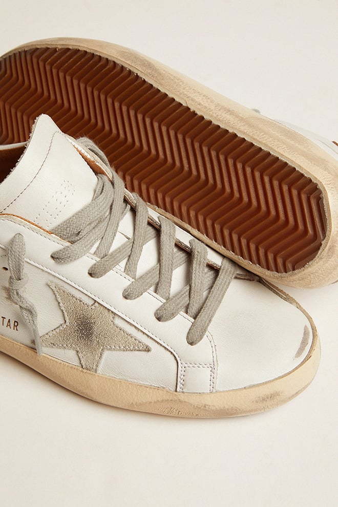 Men's Super-Star sneakers with suede star and brown heel tab| Golden Goose