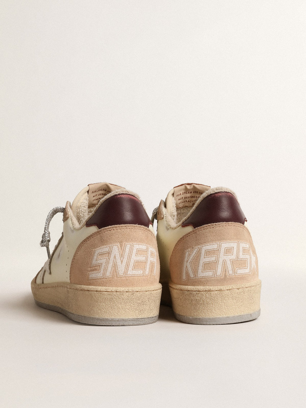 Women's Ball Star LTD with white star and burgundy leather heel tab| Golden Goose