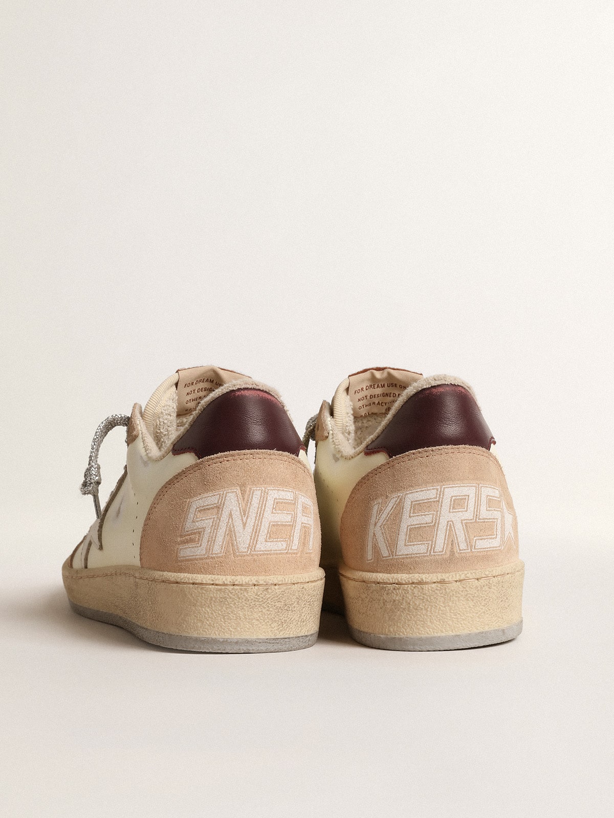 Women's Ball Star LTD with white star and burgundy leather heel tab| Golden Goose